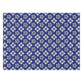 Katazome weiße Blumen auf Indigo Tischdecke (Vorderseite (Horizontal))