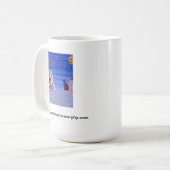 Kate auf der Dachspitze - Fantasie-Selbstporträt Kaffeetasse (Vorderseite Links)