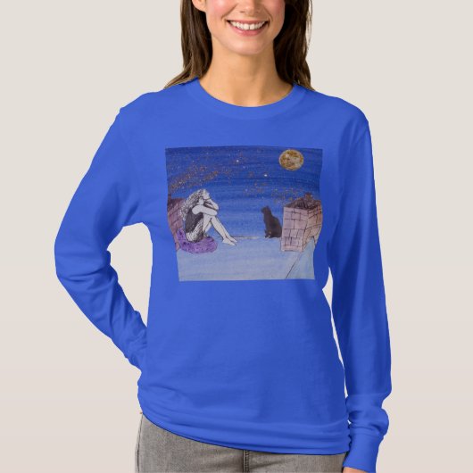 Kate auf der Dachspitze - Fantasie-Selbstporträt - T-Shirt (Vorderseite)