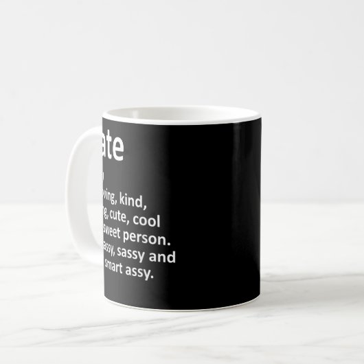 KATE Definition Personalized Name Funny Birthday G Kaffeetasse (Vorderseite Links)