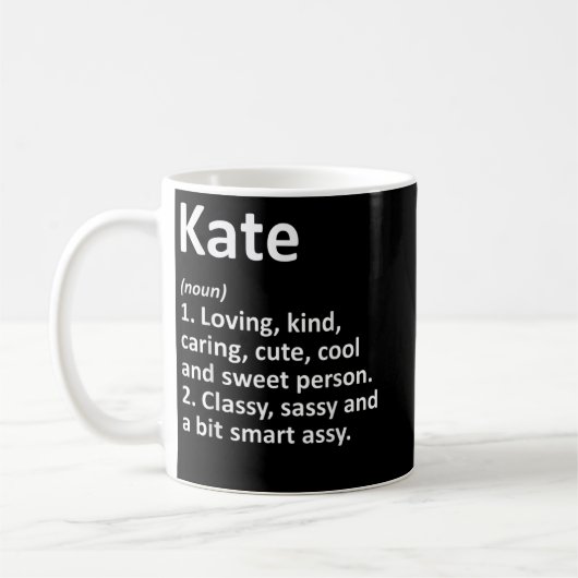 KATE Definition Personalized Name Funny Birthday G Kaffeetasse (Links)
