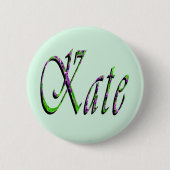 "Kate" Florales Lavendel Kate Name, Button (Vorderseite)
