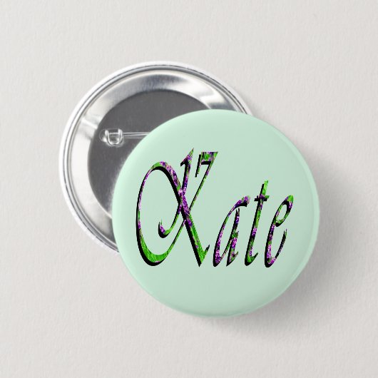"Kate" Florales Lavendel Kate Name, Button (Vorne & Hinten)