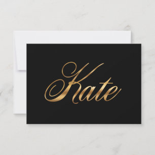 Kate gold Design Lettering Karte