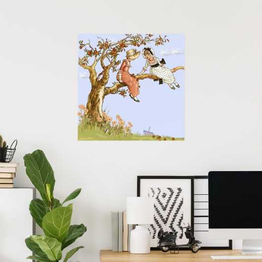 Kate Greenaway, Girls in an Apple Tree, Remake Poster (Heimbüro)