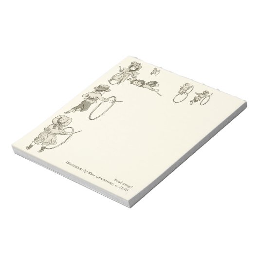 Kate Greenaway Hoop rollt Kinder wegbowl Notizblock (Rotiert)