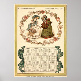 Kate Greenaway-Kalender der Vintagen Viktorianisch Poster