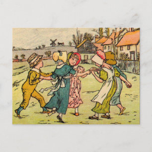 Kate Greenaway Ring Rund um die Rosey Postkarte