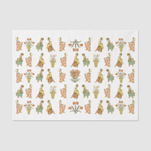 Kate Greenaway Viktorianisch Girl Blume Vintag Chi Seidenpapier