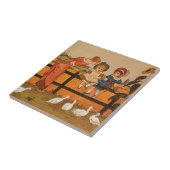 Kate Greenaway, viktorianische Frauenkinderenten Fliese (Seite)