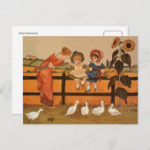 Kate Greenaway, Viktorianische Kindermädchen Postkarte (Vorne/Hinten)