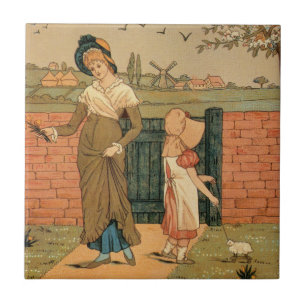 Kate Greenaway, viktorianische zeichnende Mutter Fliese