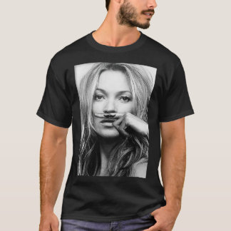 Kate Moss, Mustache, Schwarz-Weiß-Fotografie AG T-Shirt