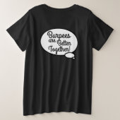 Kate sagt, Burpees sind kostenlos/besser Gemeinsam Große Größe T-Shirt (Design Rückseite)
