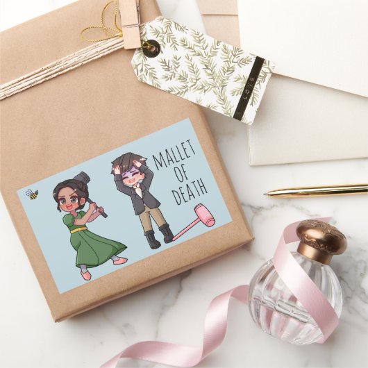 Kate Sharma und Anthony Pall Ball Coffee Tasse Rechteckiger Aufkleber (Schenken)