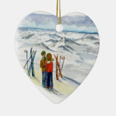 kate und Jamie-Verlobungsherz Keramik Ornament (Rechts)