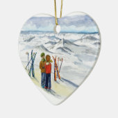 kate und Jamie-Verlobungsherz Keramik Ornament (Links)