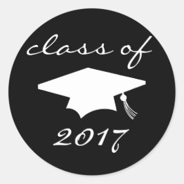 Kategorie 2017-Etikett (schwarze Graduationskappe) Runder Aufkleber
