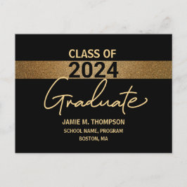 Kategorie 2024: Ankündigung von Gold und Black Abs Postkarte