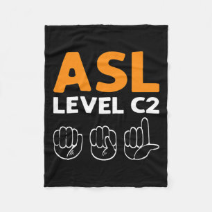- Kategorie C2. Asl Awareness Hand Sign Language D Fleecedecke