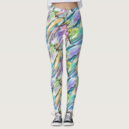 KATEGORIE FIVES SWIRLING ABSTRAKT ART DESIGN LEGGINGS