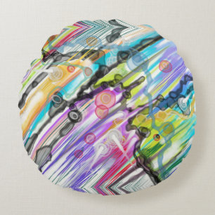 KATEGORIE FIVES SWIRLING ABSTRAKT ART DESIGN RUNDES KISSEN