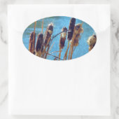 Kater am Teich Ovaler Aufkleber (Tasche)