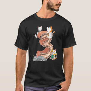 Kater Dritte 3. Geburtstagsfeier Drei 3 Jahre Alt  T-Shirt