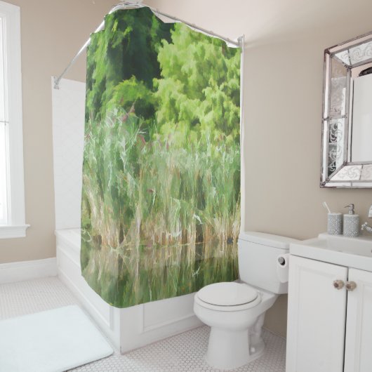 Kater im Teich Duschvorhang (Beispiel)