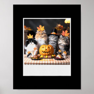 Kater und Mäuse Herbstfest – Lustiger Thanksgiving Poster