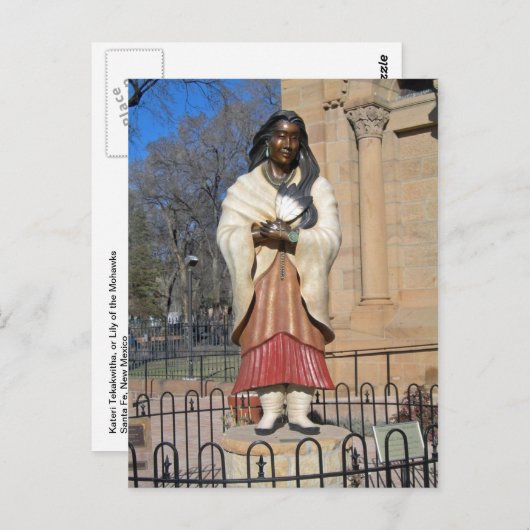 Kateri Tekakwitha Lily of the Mohawks Statue Postkarte (Vorne/Hinten)