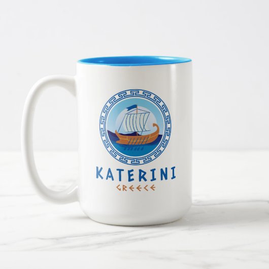 Katerini, Griechenland Zweifarbige Tasse (Links)