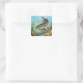 Katfisch Quadratischer Aufkleber (Tasche)