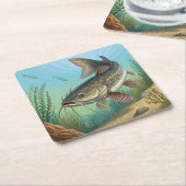 Katfisch Rechteckiger Pappuntersetzer (angewinkelt)