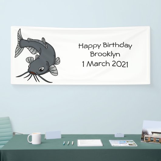 Katfish Cartoon Illustration Banner (Messe)