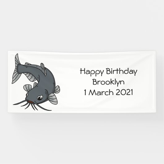 Katfish Cartoon Illustration Banner (Horizontal)