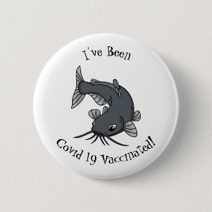 Katfish Cartoon Illustration Button