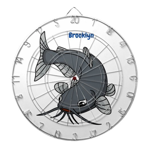 Katfish Cartoon Illustration Dartscheibe (vorne)