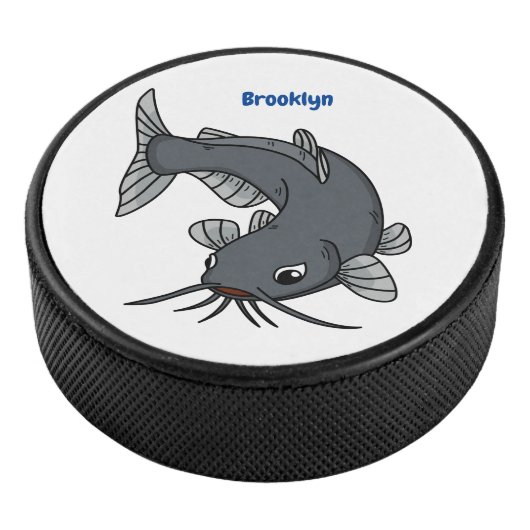Katfish Cartoon Illustration Eishockey Puck (3/4)