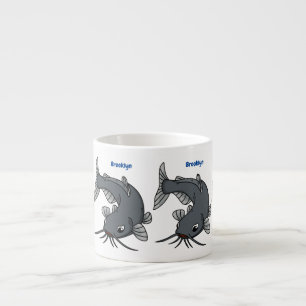 Katfish Cartoon Illustration Espressotasse