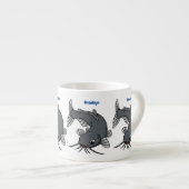 Katfish Cartoon Illustration Espressotasse (Vorderseite Rechts)