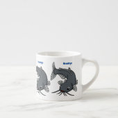 Katfish Cartoon Illustration Espressotasse (Rechts)