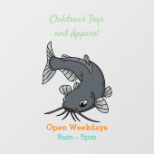 Katfish Cartoon Illustration Fensteraufkleber (Blatt)