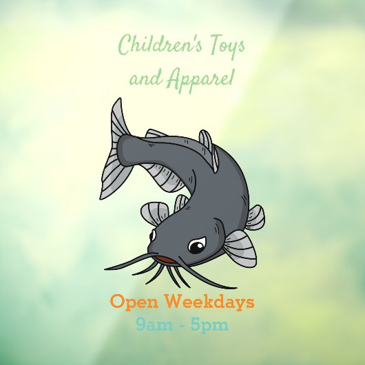 Katfish Cartoon Illustration Fensteraufkleber (Blatt 3)