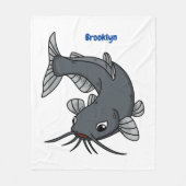 Katfish Cartoon Illustration Fleecedecke (Vorderseite)