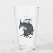 Katfish Cartoon Illustration Glas (Rückseite)