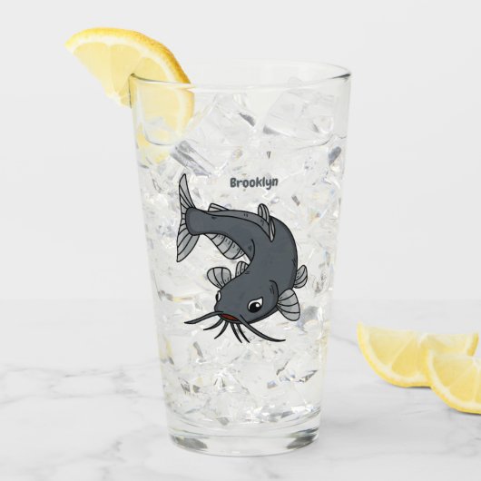 Katfish Cartoon Illustration Glas (Vorderseite Ice)