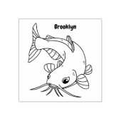 Katfish Cartoon Illustration Gummistempel (Prägung)