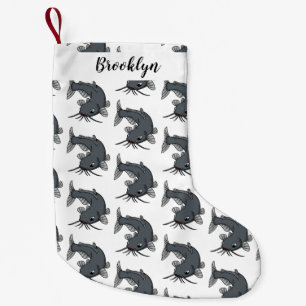 Katfish Cartoon Illustration Kleiner Weihnachtsstrumpf