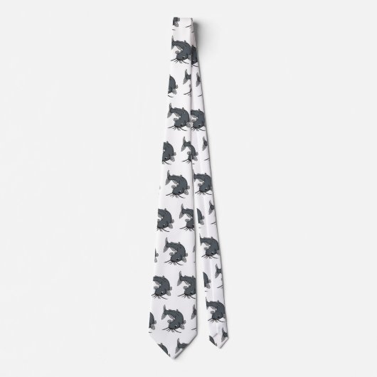 Katfish Cartoon Illustration Krawatte (Vorderseite)